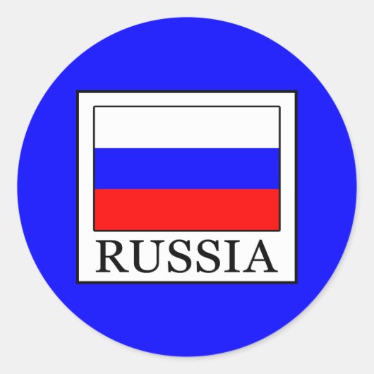Rusland Ronde Sticker (Voorkant)
