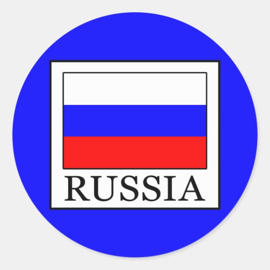 Rusland Ronde Sticker (Voorkant)