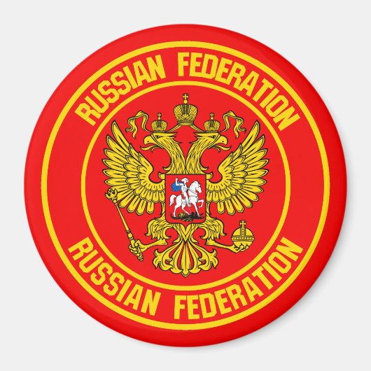 Rusland Round Emblem Magneet (Voorkant)