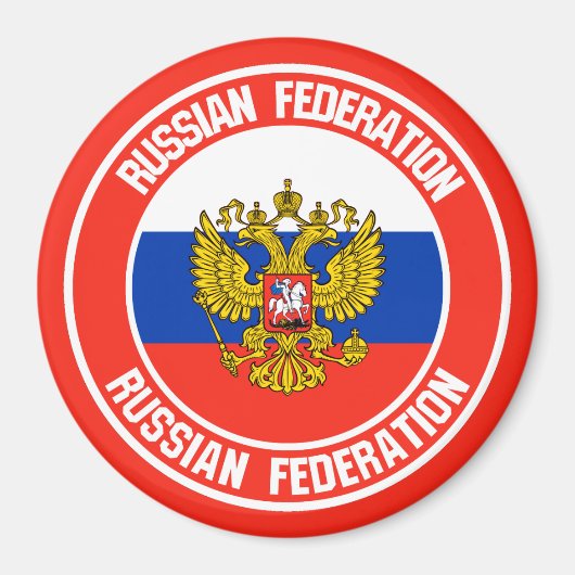 Rusland Round Emblem Magneet (Voorkant)