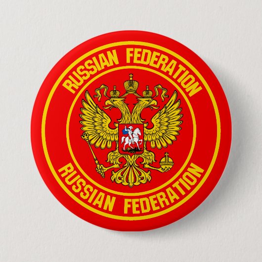 Rusland Round Emblem Ronde Button 7,6 Cm (Voorkant)