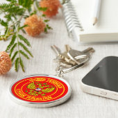 Rusland Round Emblem Sleutelhanger (Zijkant)