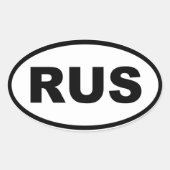 Rusland RUS Europees Ovale Sticker (Voorkant)
