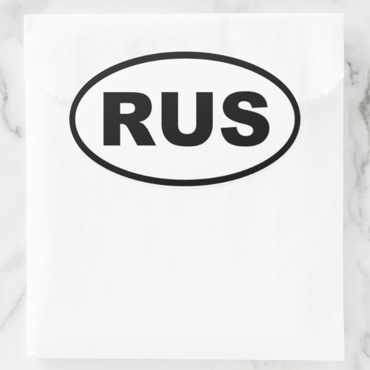 Rusland RUS Europees Ovale Sticker (Tas)