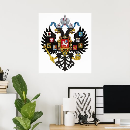 RUSLAND Russisch Rijk wapenschild Poster (Thuiskantoor)