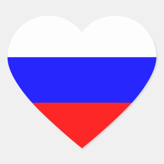 Rusland - Russische vlag Hart Sticker (Voorkant)