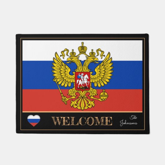 Rusland & Russische vlag matten/sport Welkom Deurmat (Voorkant)