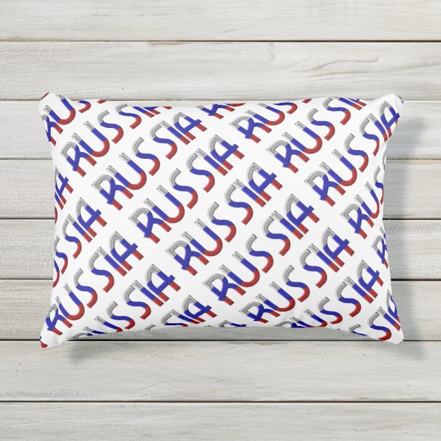 Rusland Russische vlag Typografie Elegant Buitenkussen (Voorkant)