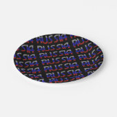 Rusland Russische vlag Typografie Elegant Papieren Bordje (Gekanteld)