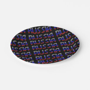 Rusland Russische vlag Typografie Elegant Papieren Bordje