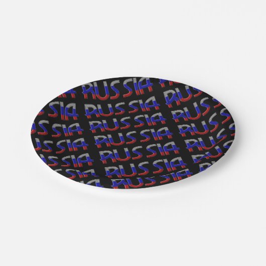 Rusland Russische vlag Typografie Elegant Papieren Bordje (Gekanteld)