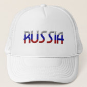 Rusland Russische vlag Typografie Elegant Trucker Pet (Voorkant)