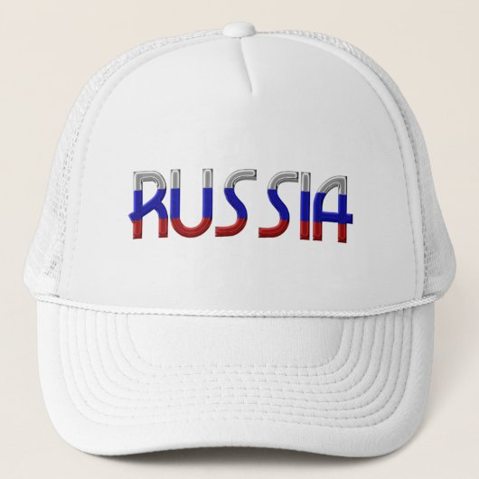 Rusland Russische vlag Typografie Elegant Trucker Pet (Voorkant)