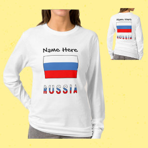 Rusland Russische Vlag Zwart Personalisatie T-shirt