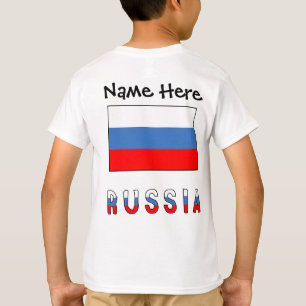 Rusland Russische Vlag Zwart Personalisatie T-shirt