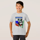 Rusland Ski-springende Panda T-shirt (Voorkant volledig)