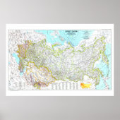 " Rusland (Sovjet-Unie): Gedetailleerde MAP ... Poster (Voorkant)
