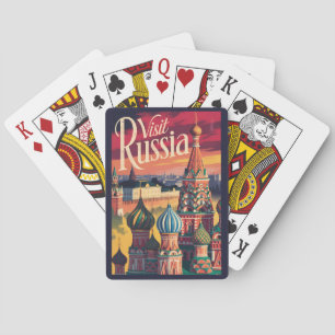 Rusland St. Basiliuskathedraal Illustratie Reizen Pokerkaarten