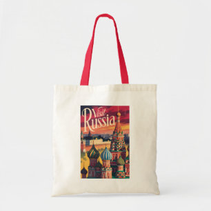 Rusland St. Basiliuskathedraal Illustratie Reizen Tote Bag