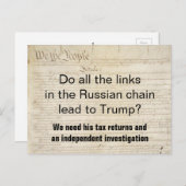 Rusland Trump belastingaangifte onderzoek Briefkaart (Voorkant / Achterkant)