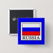 Rusland Vierkante Button 5,1 Cm (Voorkant /achterkant)