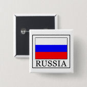 Rusland Vierkante Button 5,1 Cm (Voorkant /achterkant)