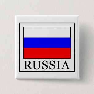 Rusland Vierkante Button 5,1 Cm