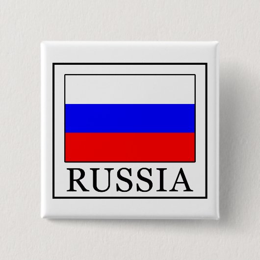 Rusland Vierkante Button 5,1 Cm (Voorkant)