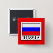 Rusland Vierkante Button 5,1 Cm (Voorkant /achterkant)