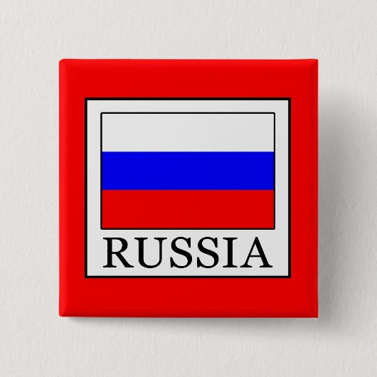 Rusland Vierkante Button 5,1 Cm (Voorkant)