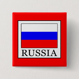 Rusland Vierkante Button 5,1 Cm