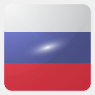 Rusland vierkante glossy vlag sticker