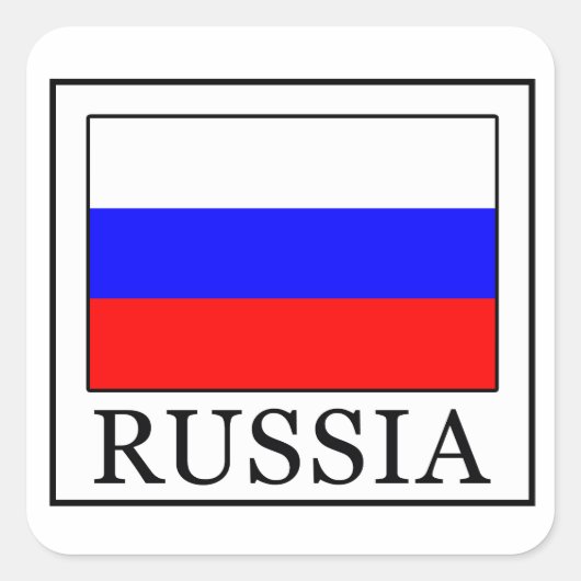 Rusland Vierkante Sticker (Voorkant)