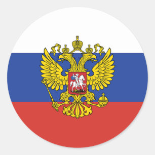Rusland Vlag Classic Ronde Sticker