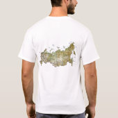 Rusland vlag en kaart T-Shirt (Achterkant)