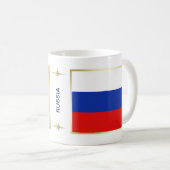 Rusland Vlag + Kaart Mok (Voorkant rechts)