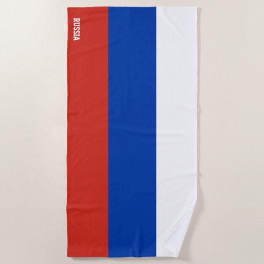 Rusland Vlag Prachtig Patriottisch Strandlaken (Voorkant)