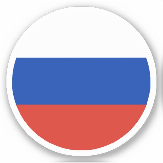 Rusland Vlag Ronde Sticker (Voorkant)