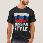 Rusland Vlag Russisch Boksclub T-shirt (Voorkant)