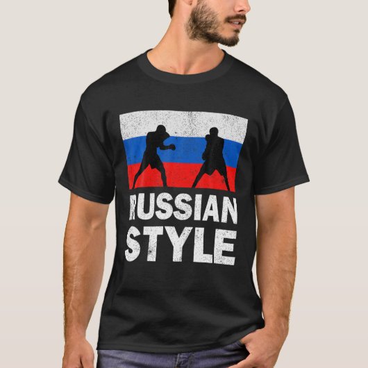 Rusland Vlag Russisch Boksclub  T-shirt (Voorkant)