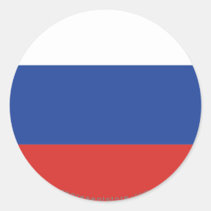 Rusland Vlakke Vlag Ronde Sticker