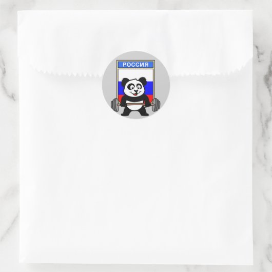 Rusland Weightlift Panda Ronde Sticker (Tas)