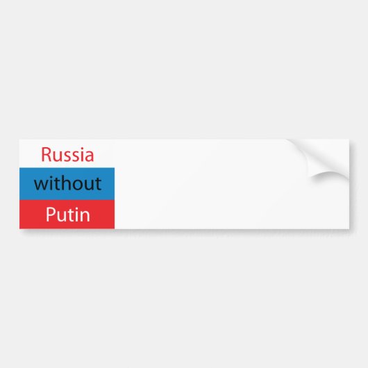 Rusland zonder Poetin Bumpersticker (Voorkant)
