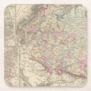 Rusland, Zweden, Noorwegen 2 Kartonnen Onderzetters