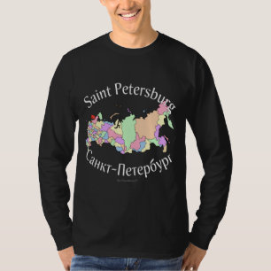 Ruslandkaart Sint-Petersburg T-shirt