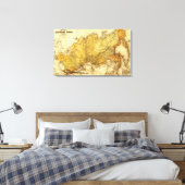 RuslandPanoramische KaartRusland Canvas Afdruk (Insitu (Slaapkamer))