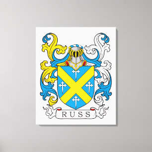 Russ Family Crest Canvas Afdruk