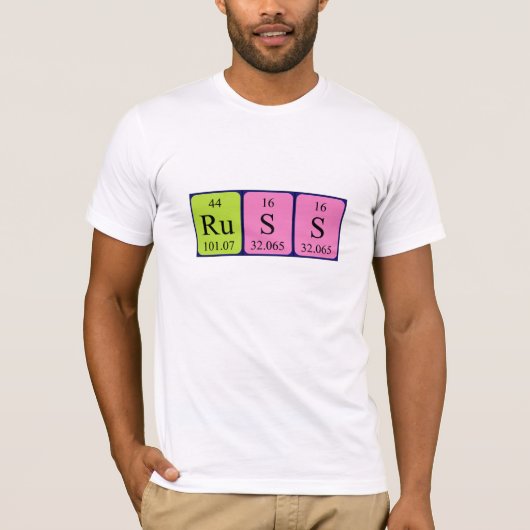 Russ periodiek table name shirt (Voorkant)