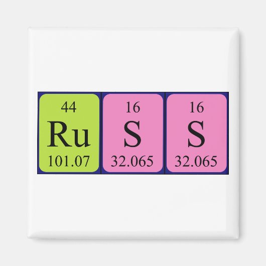 Russ periodieke table name magnet (Voorkant)