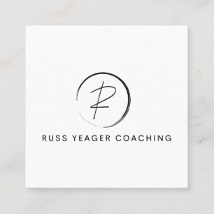 Russ Yeager Coaching-handtekeninglogo Vierkante Visitekaartje